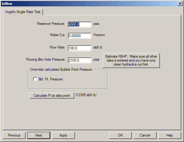 Vogel's One Rate Test Data