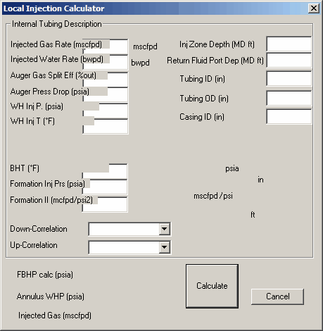 Utilities Perform Local Injection Calculator