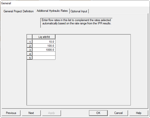 Additional Hydraulics Flow Rates