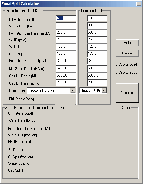 Utilities Perform Zonal Split Calculator